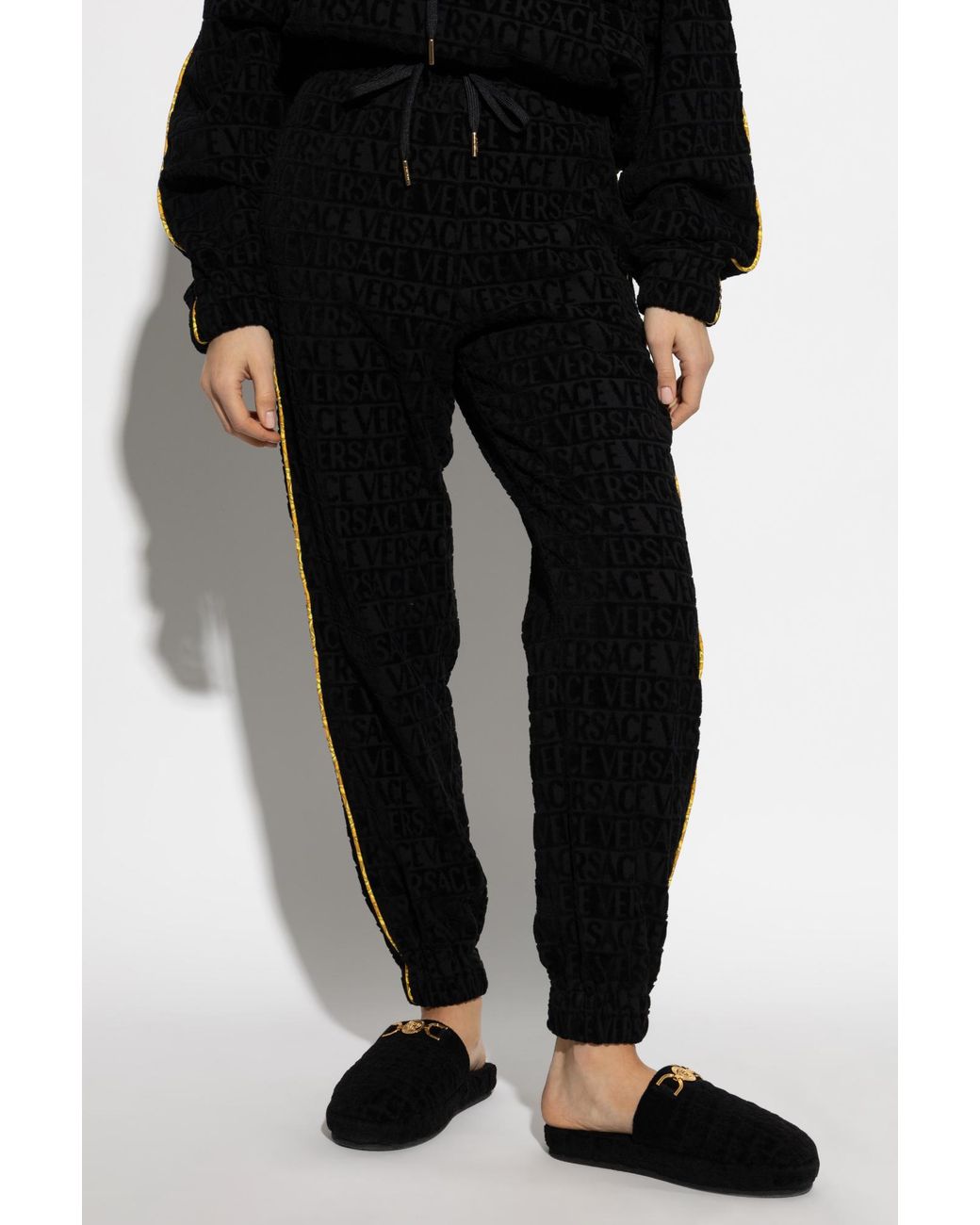 Versace Black Pants With Logo