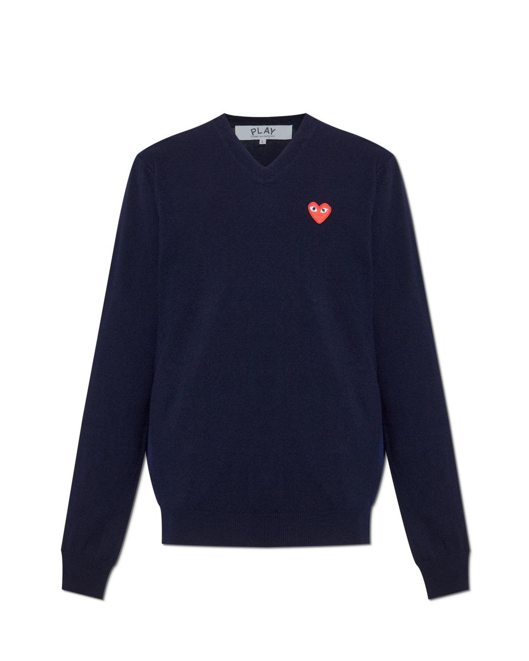 COMME DES GARÇONS PLAY Blue V-Neck Sweater for men