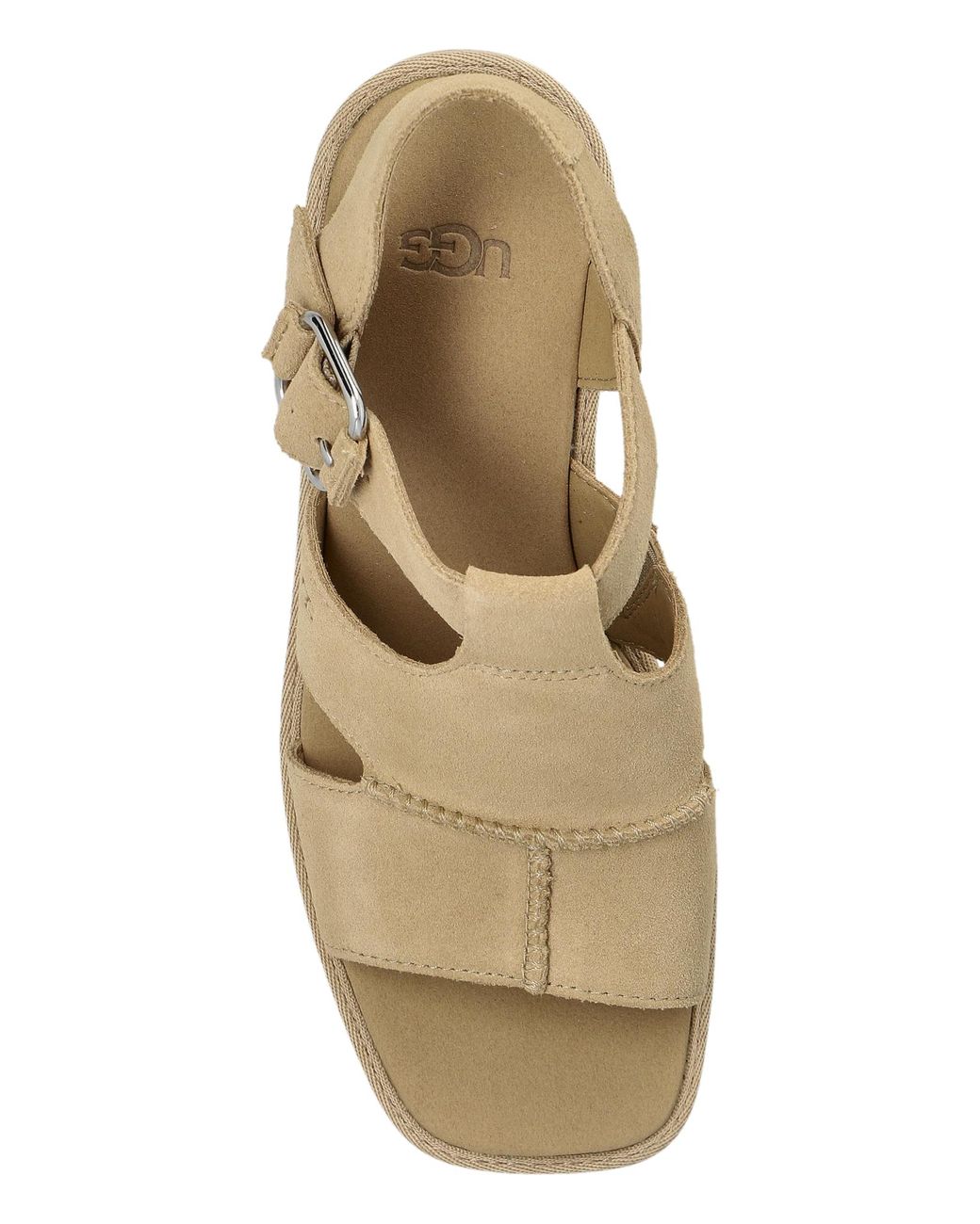UGG Platform Sandals W New Heights Platform T-Strap in Natural | Lyst