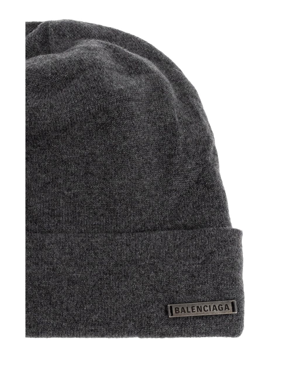 Balenciaga Black Cashmere Beanie With Logo