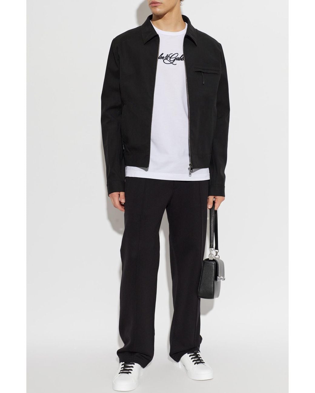 Dolce & Gabbana White T-Shirt With Embroidered Logo for men