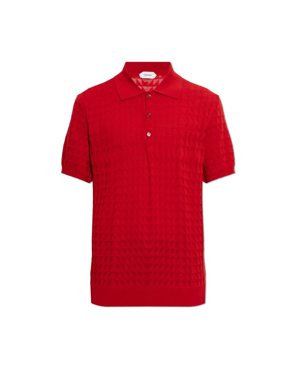 Versace Red Wool Polo for men