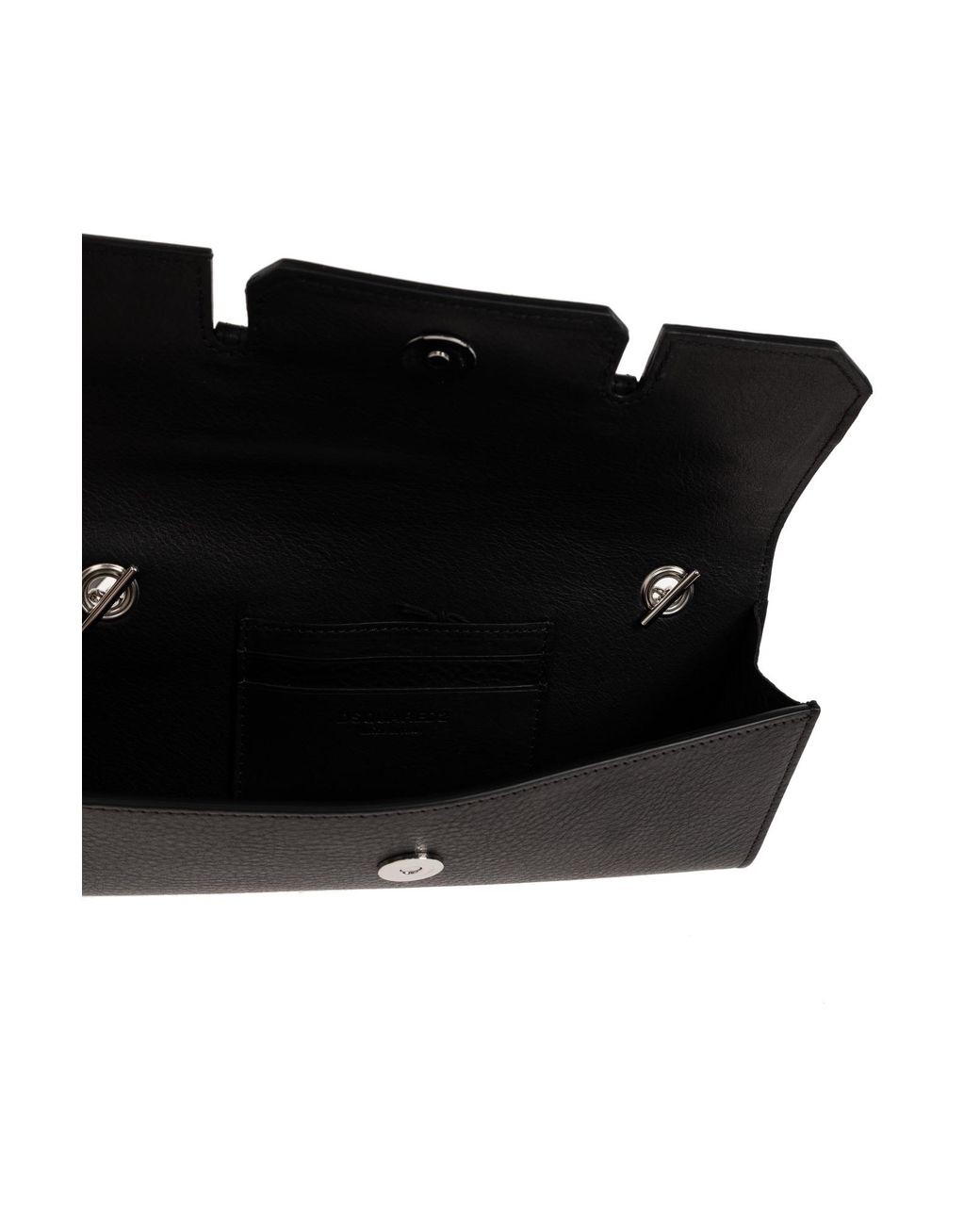 DSquared² Black Leather Clutch "Twin"