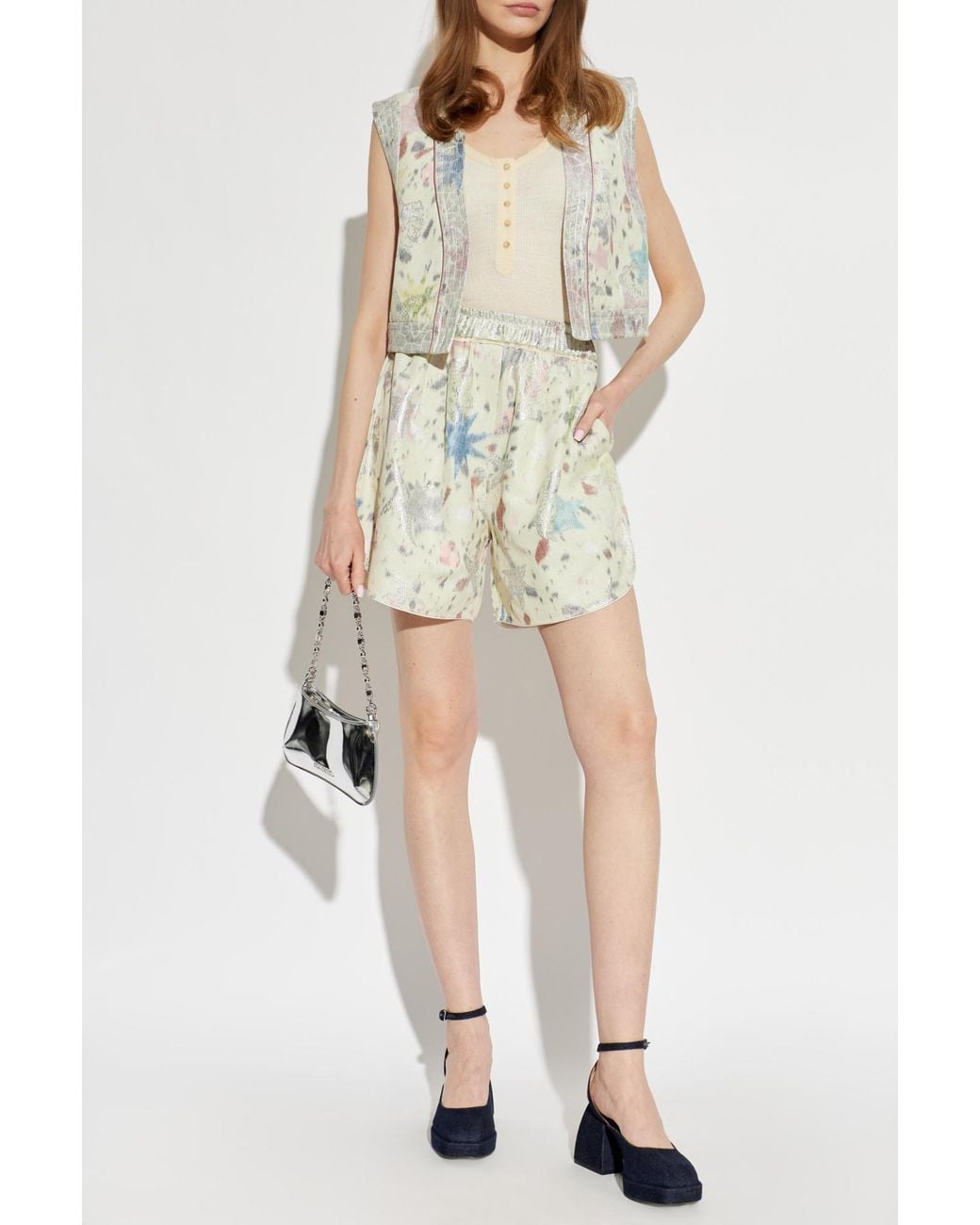 Forte_forte White Shorts With Lurex Thread