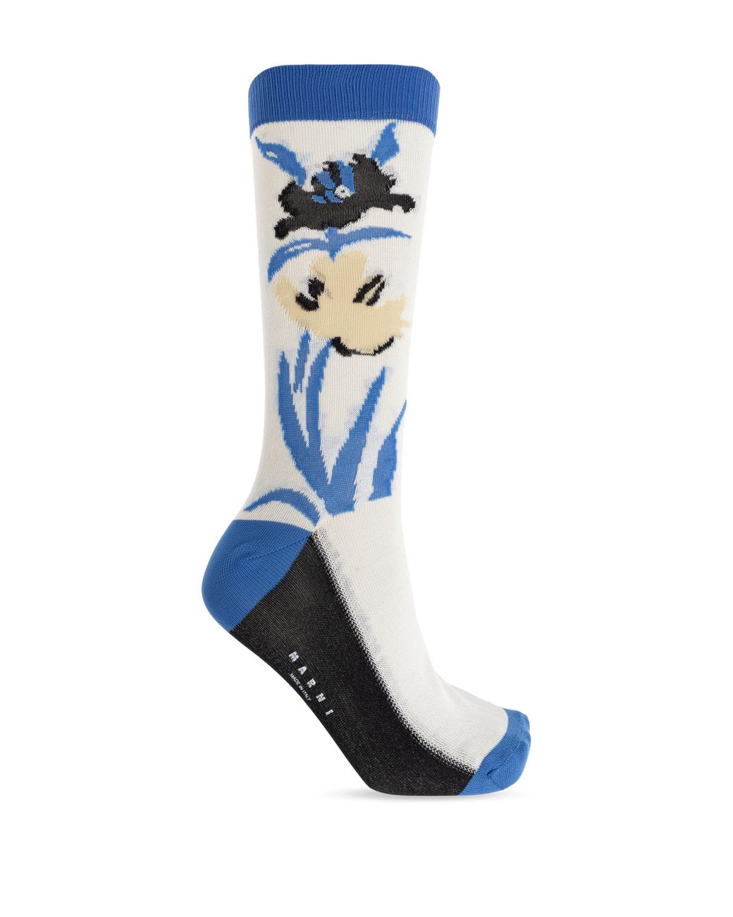 Marni Blue Floral Motif Socks