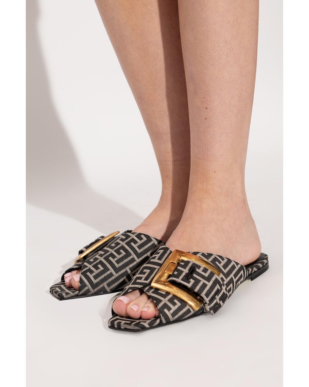 Balmain Brown 'Anthem' Slides