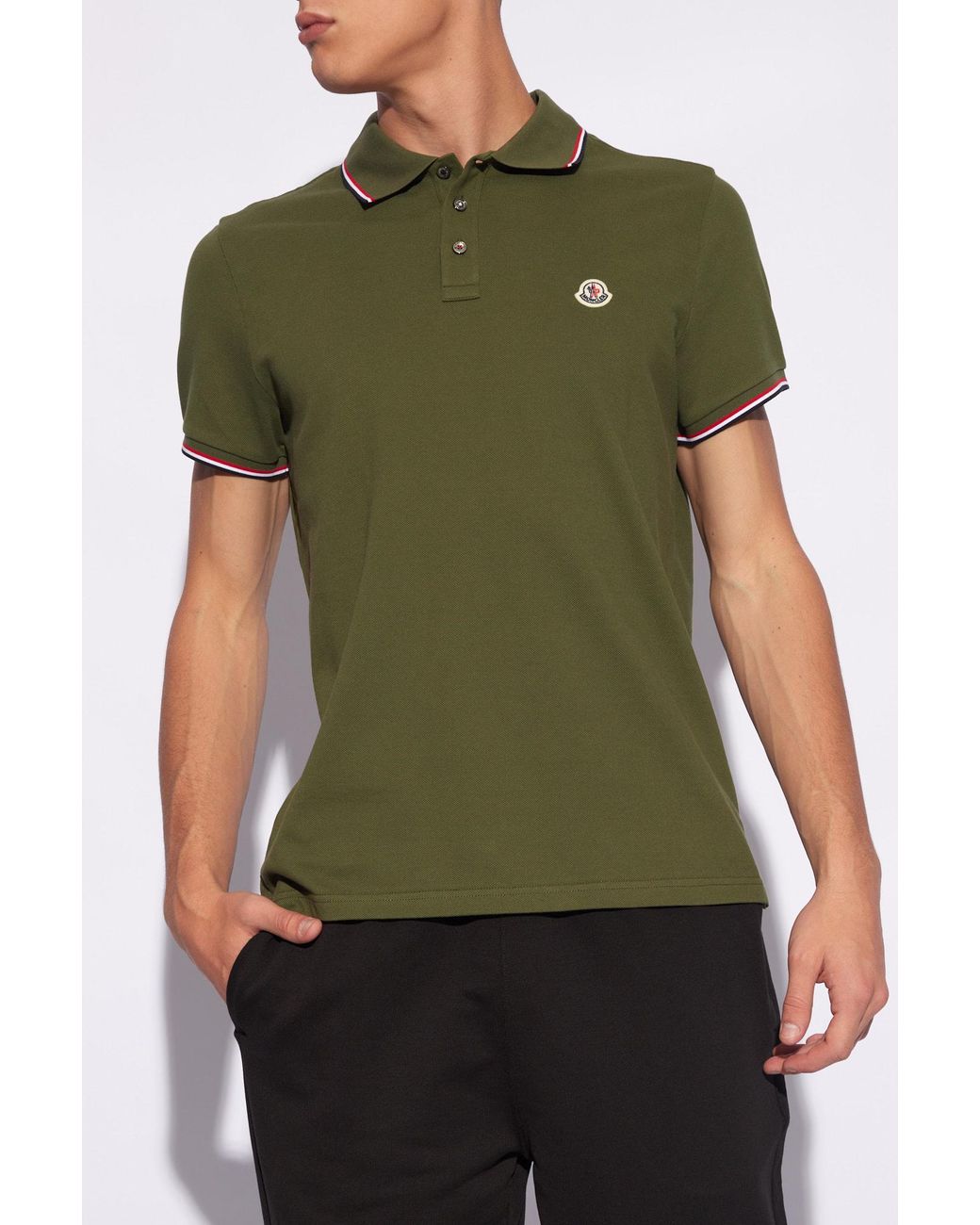 Green moncler hotsell polo