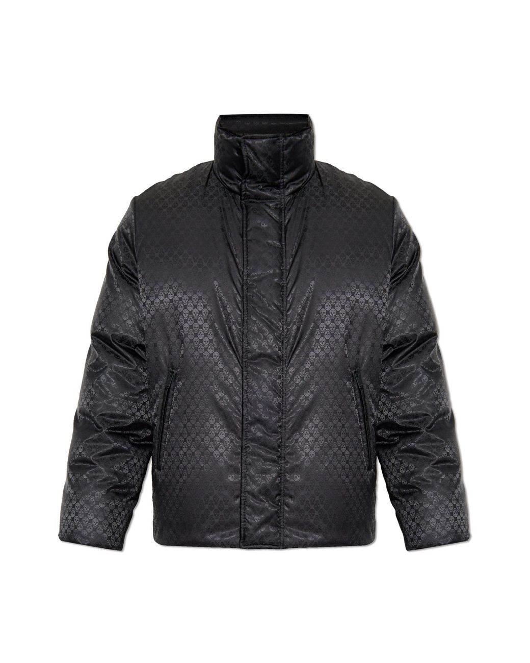 McQueen Black Puffer Jacket With Logo for men