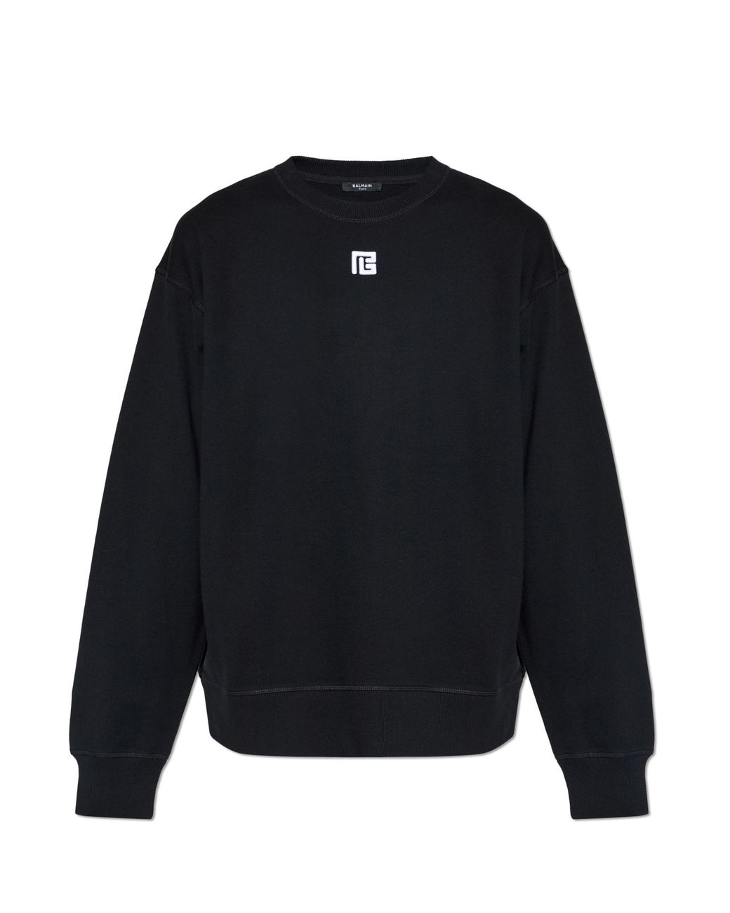 Balmain Blue Sweatshirt With Embroidered Logo for men