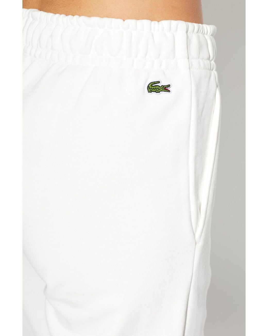 Lacoste White Sweatpants With Cuffs