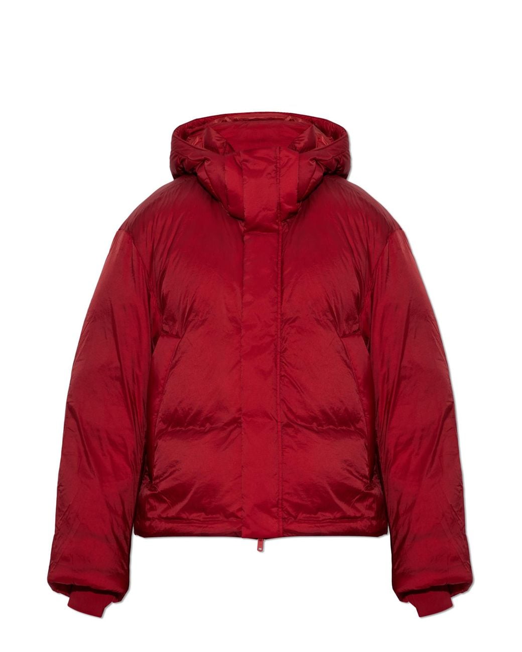 Y-3 Red Down Jacket With Hood