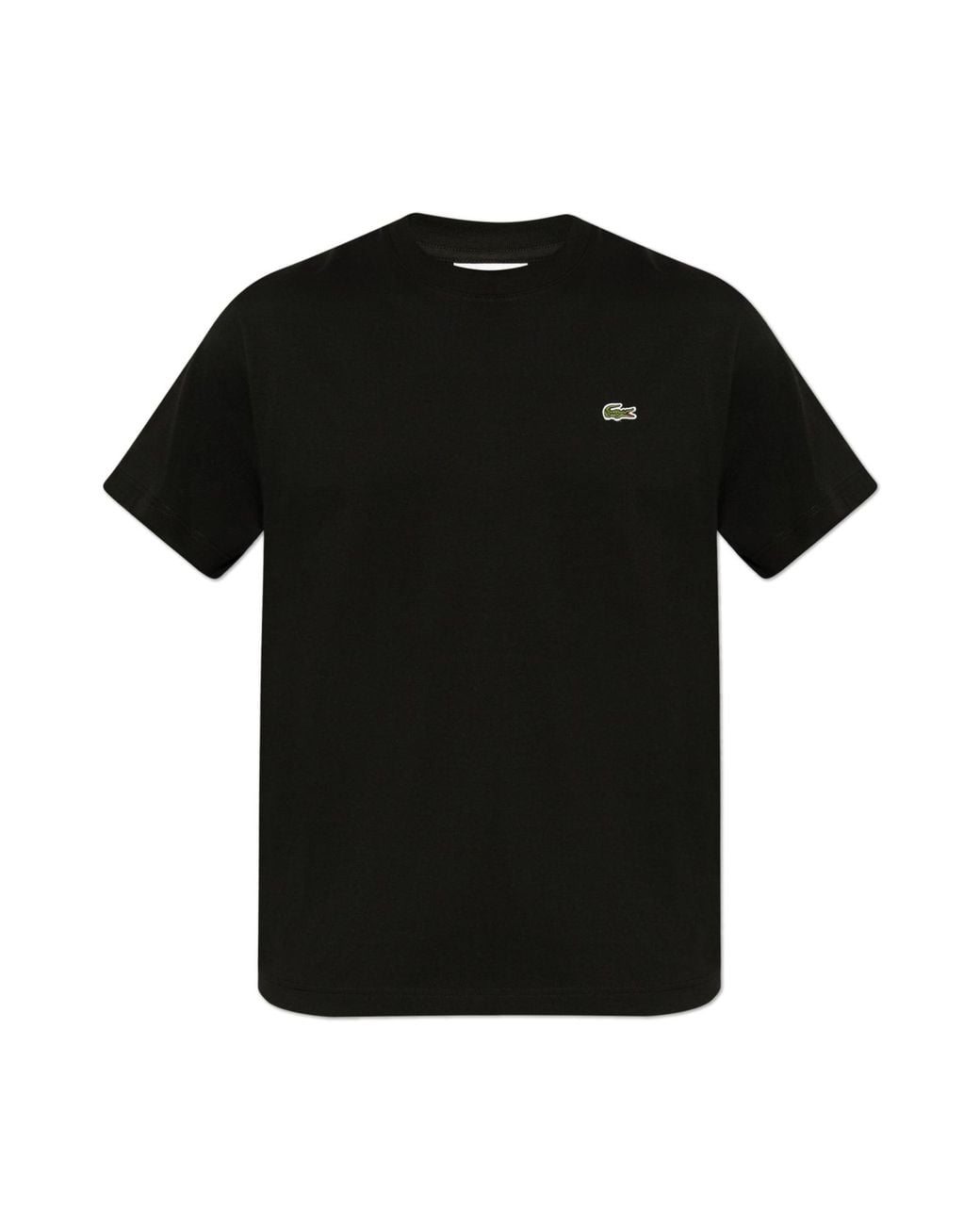 Lacoste Black T-Shirt With Logo Patch for men