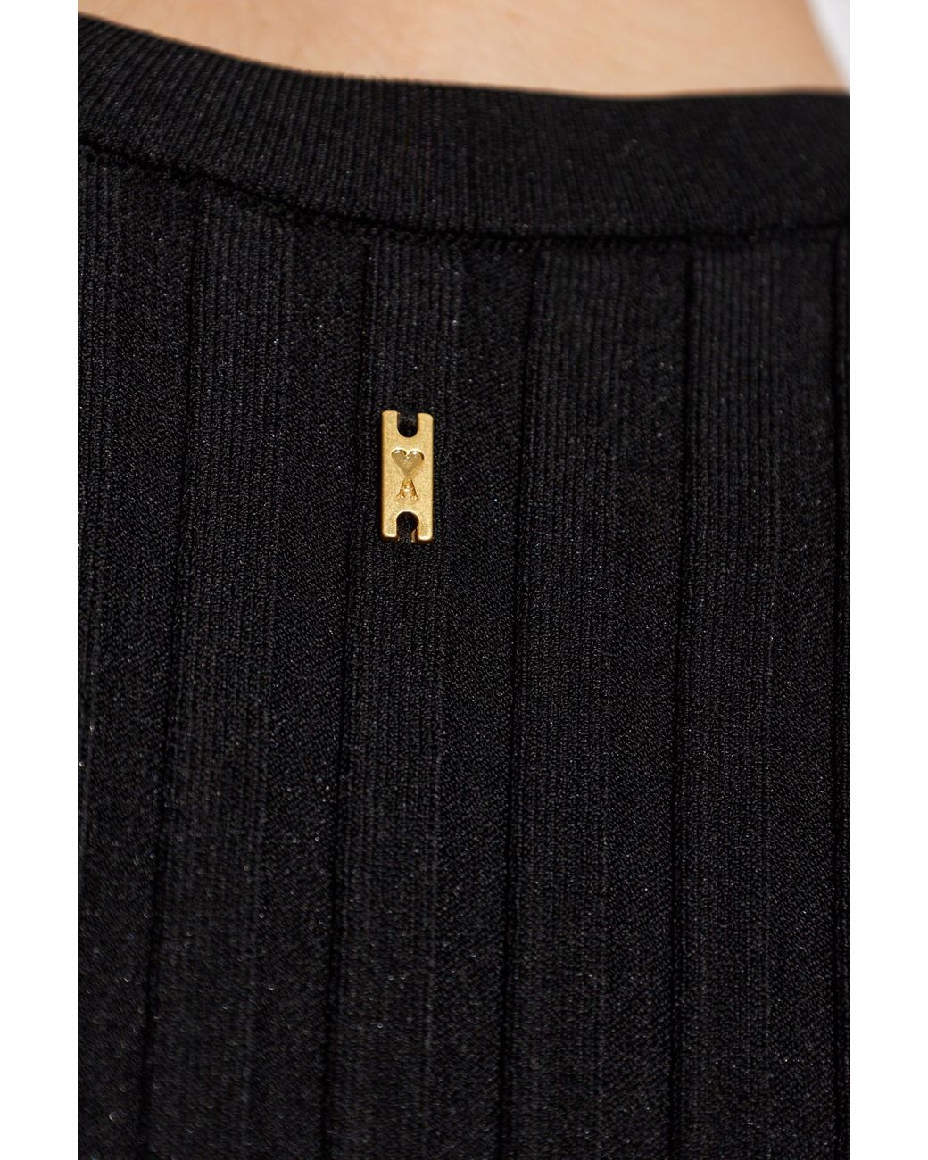 AMI Black Pleated Top