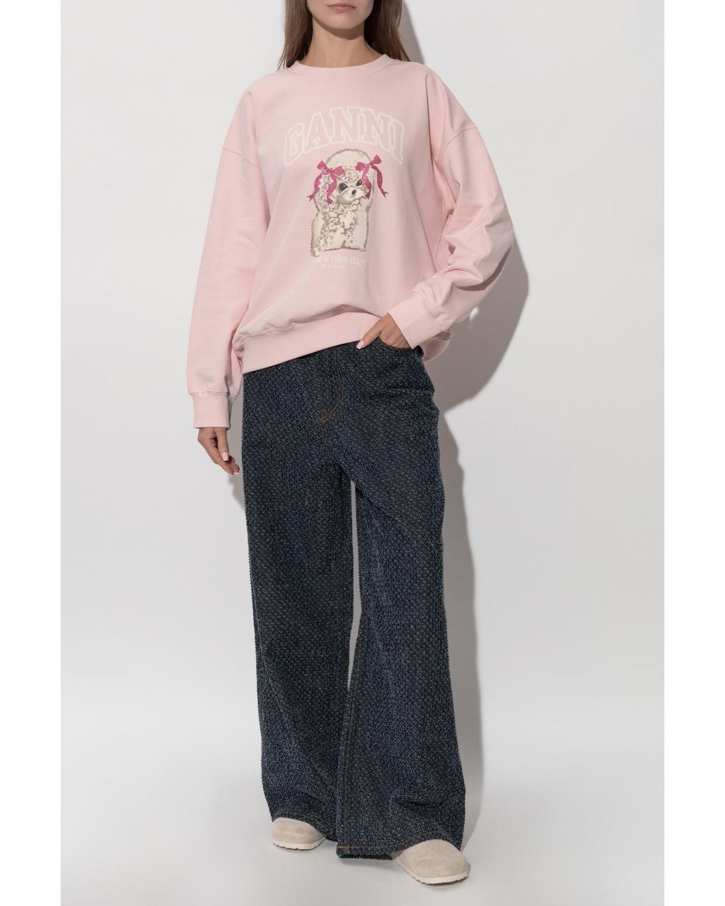 Ganni Multicolor Wide-Leg Jeans