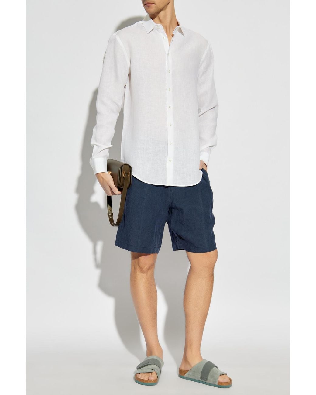 Giorgio Armani White Linen Shirt for men