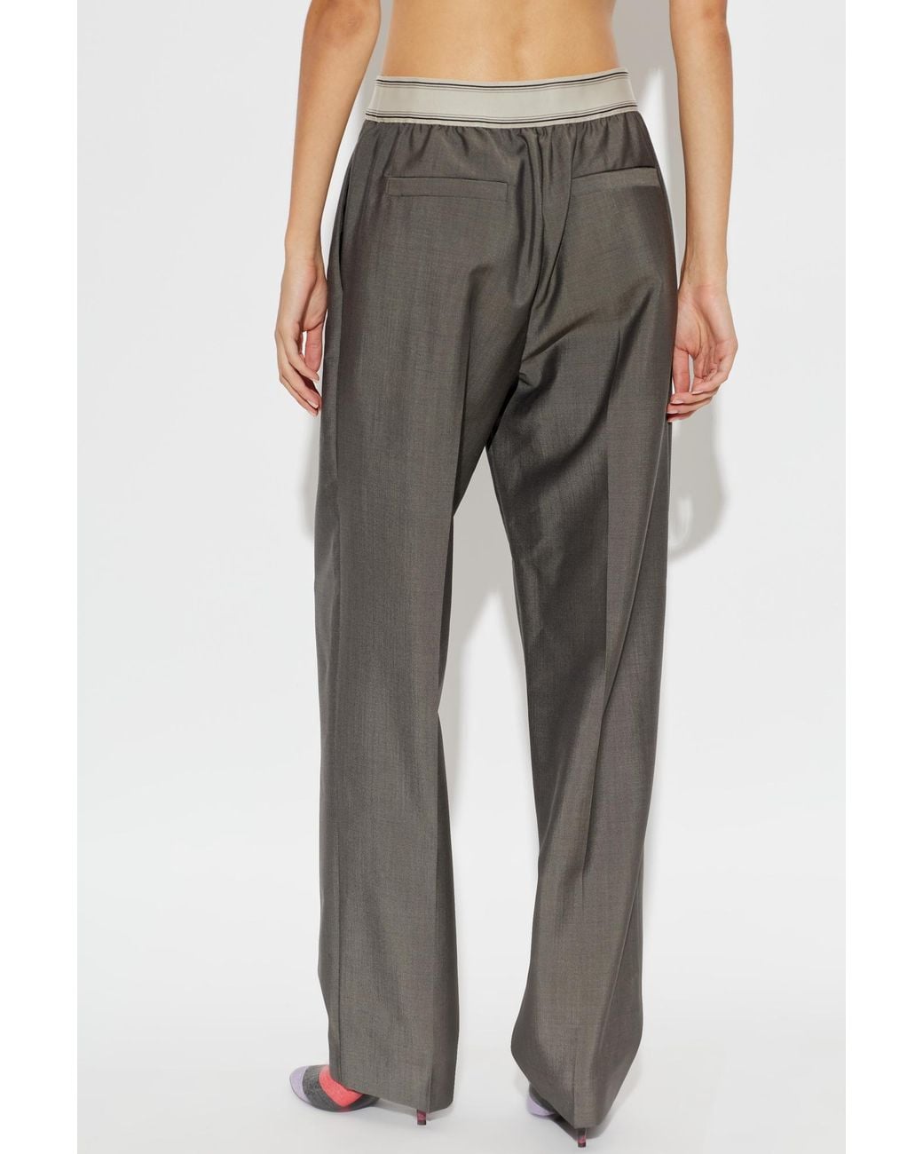 Versace Gray Creased Trousers