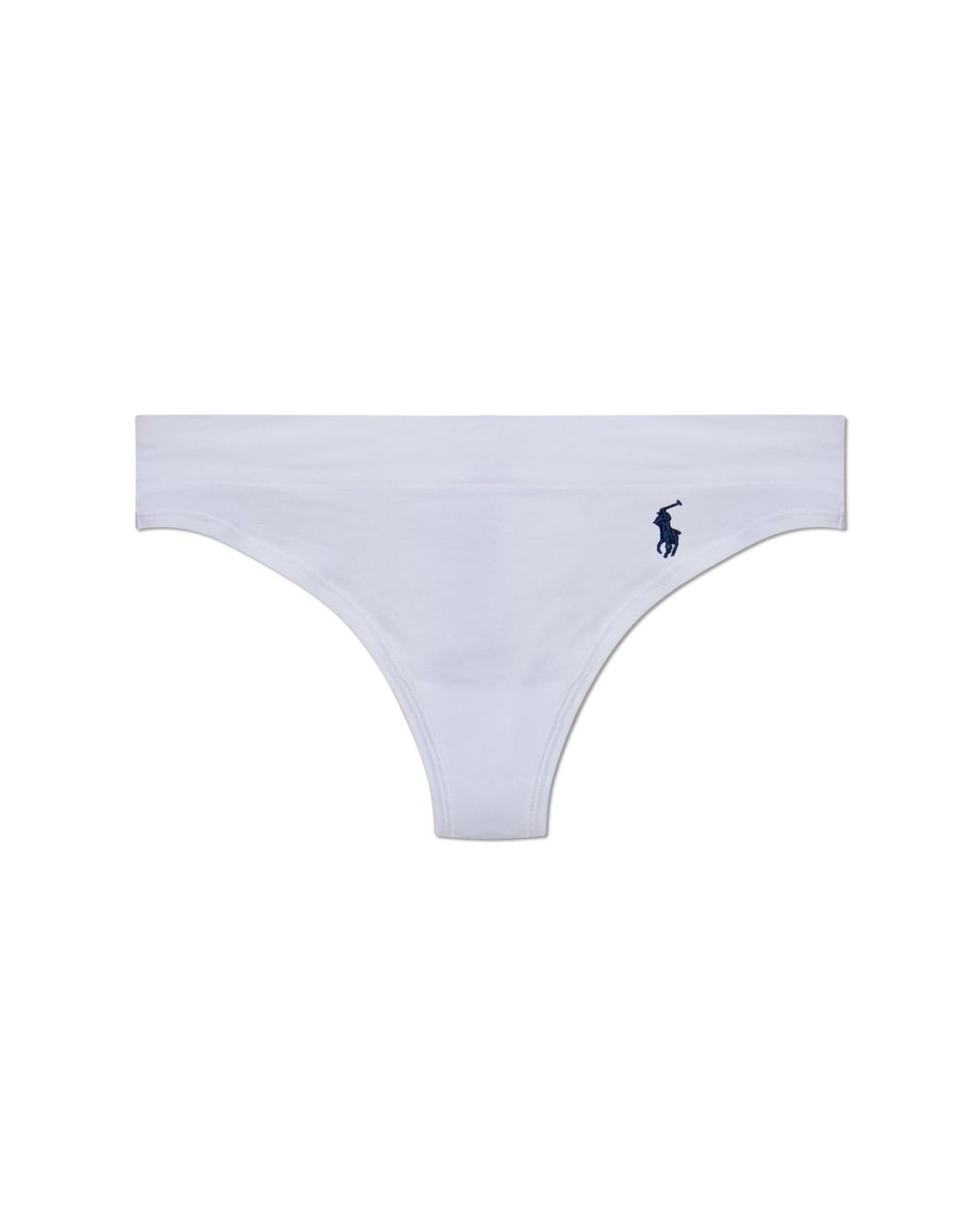 Polo Ralph Lauren Blue Cotton Thong With Logo
