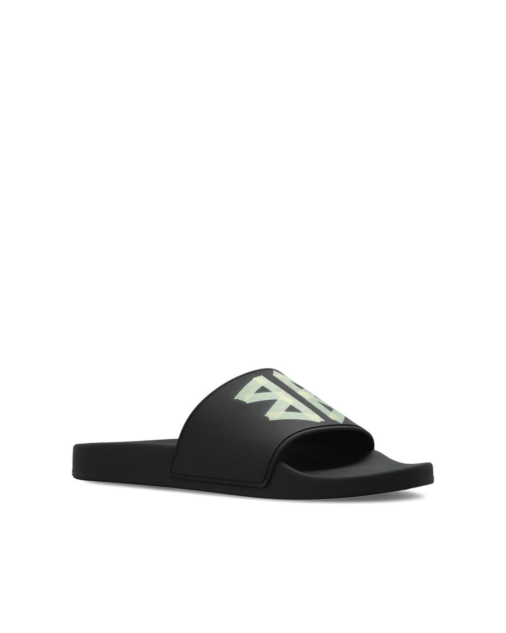 Balenciaga Blue Slides With Logo for men