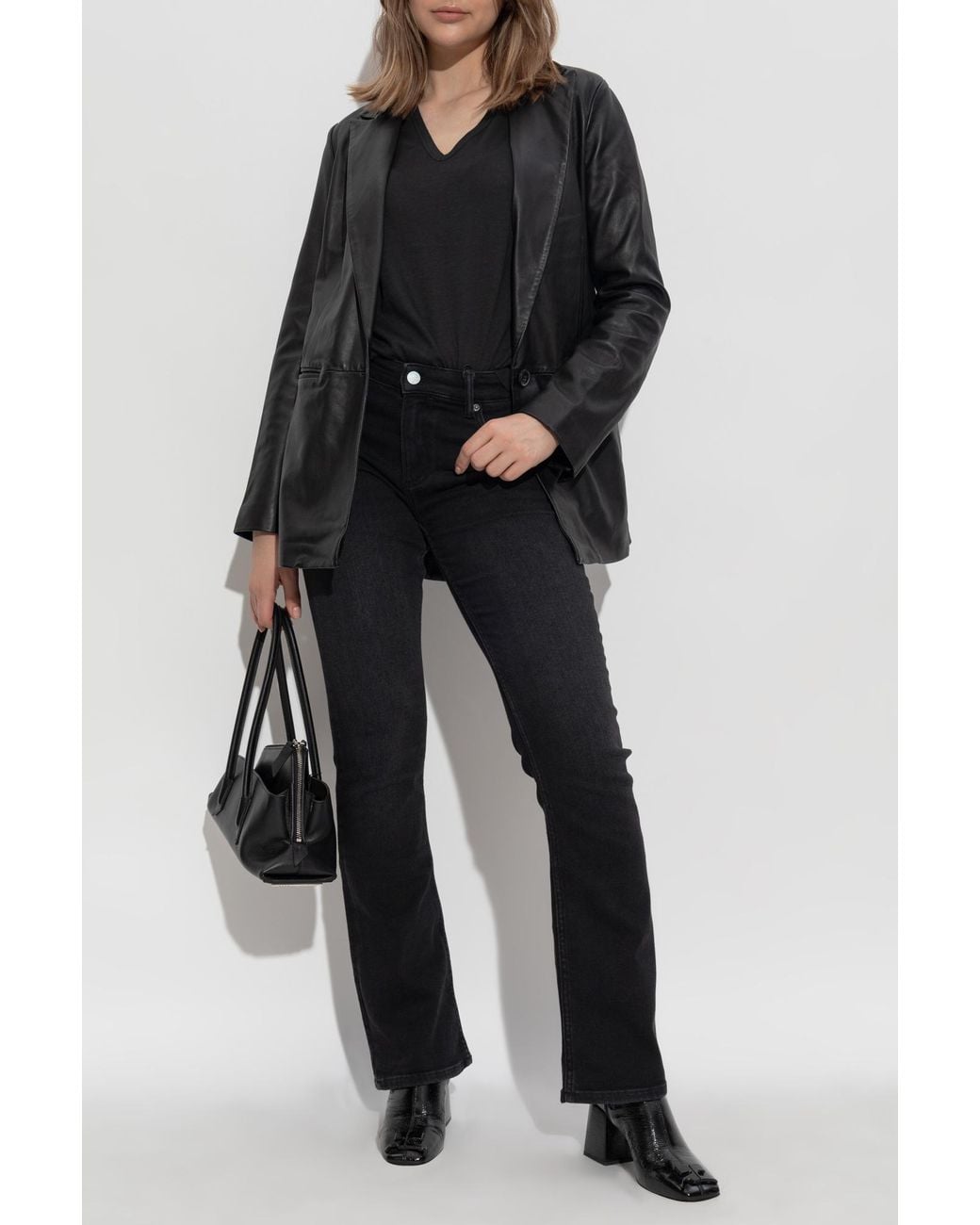 AllSaints Black Leather Blazer "Deri"