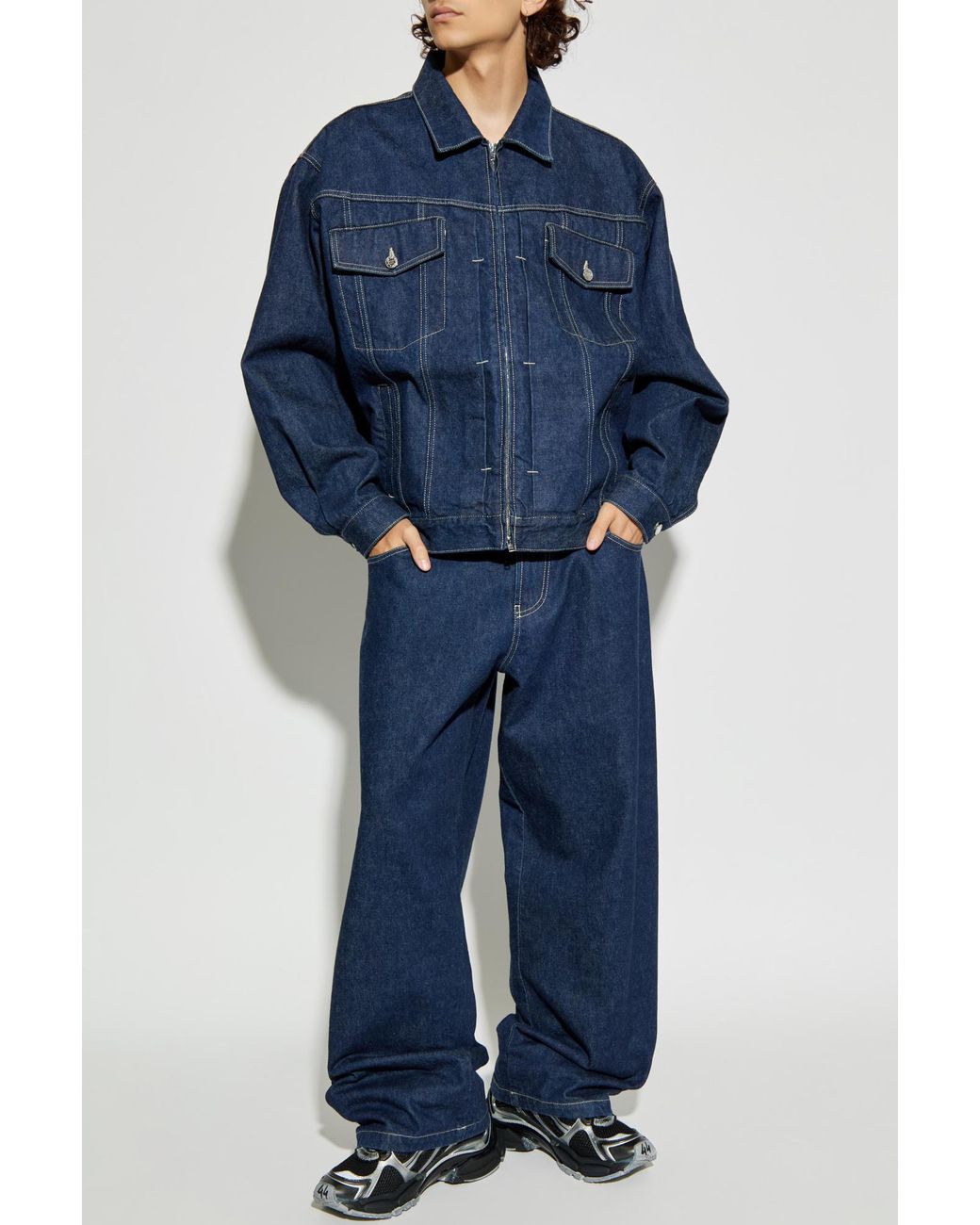 Vetements Blue Jeans With Topstitching for men