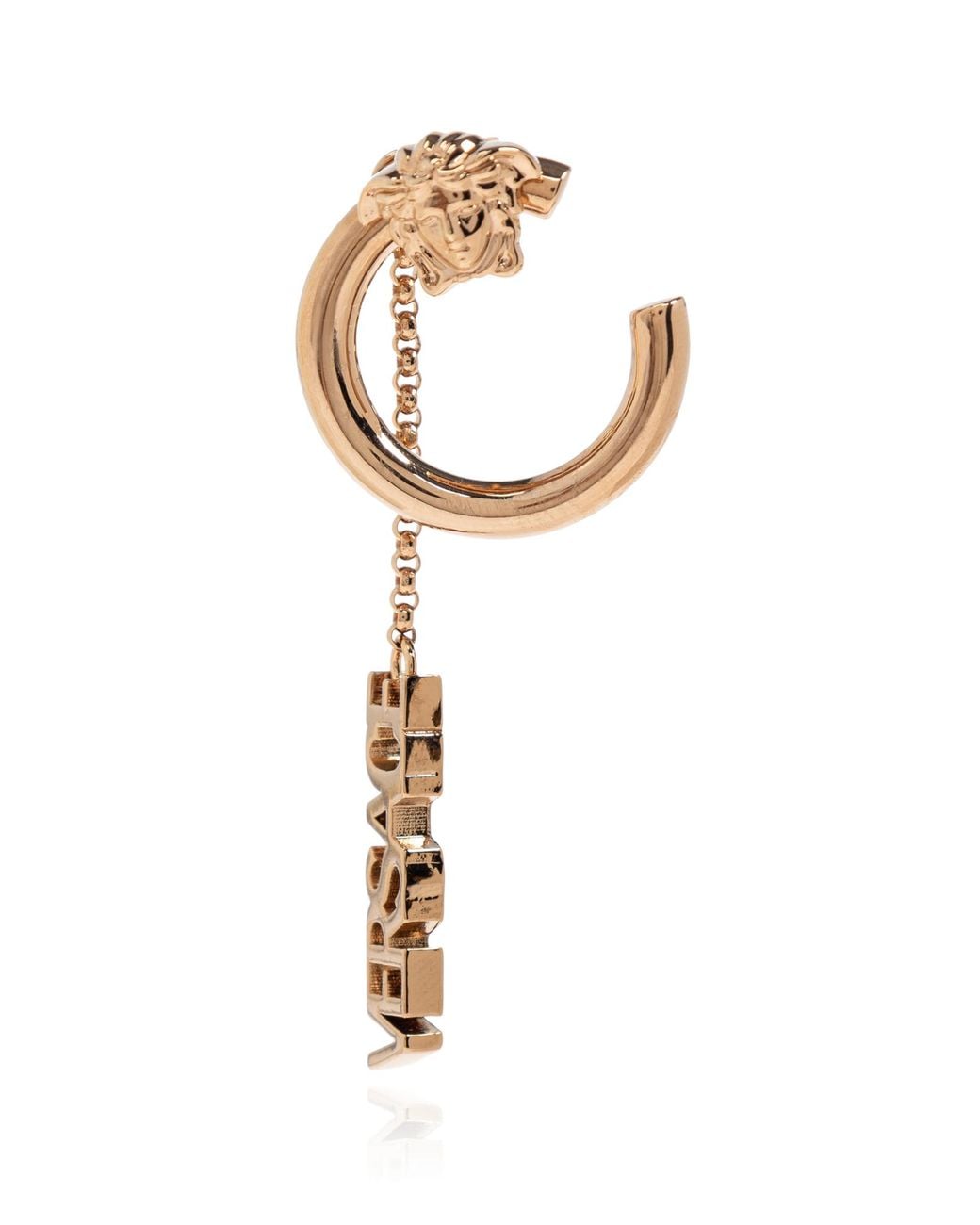 Versace Natural Long Logo Earrings