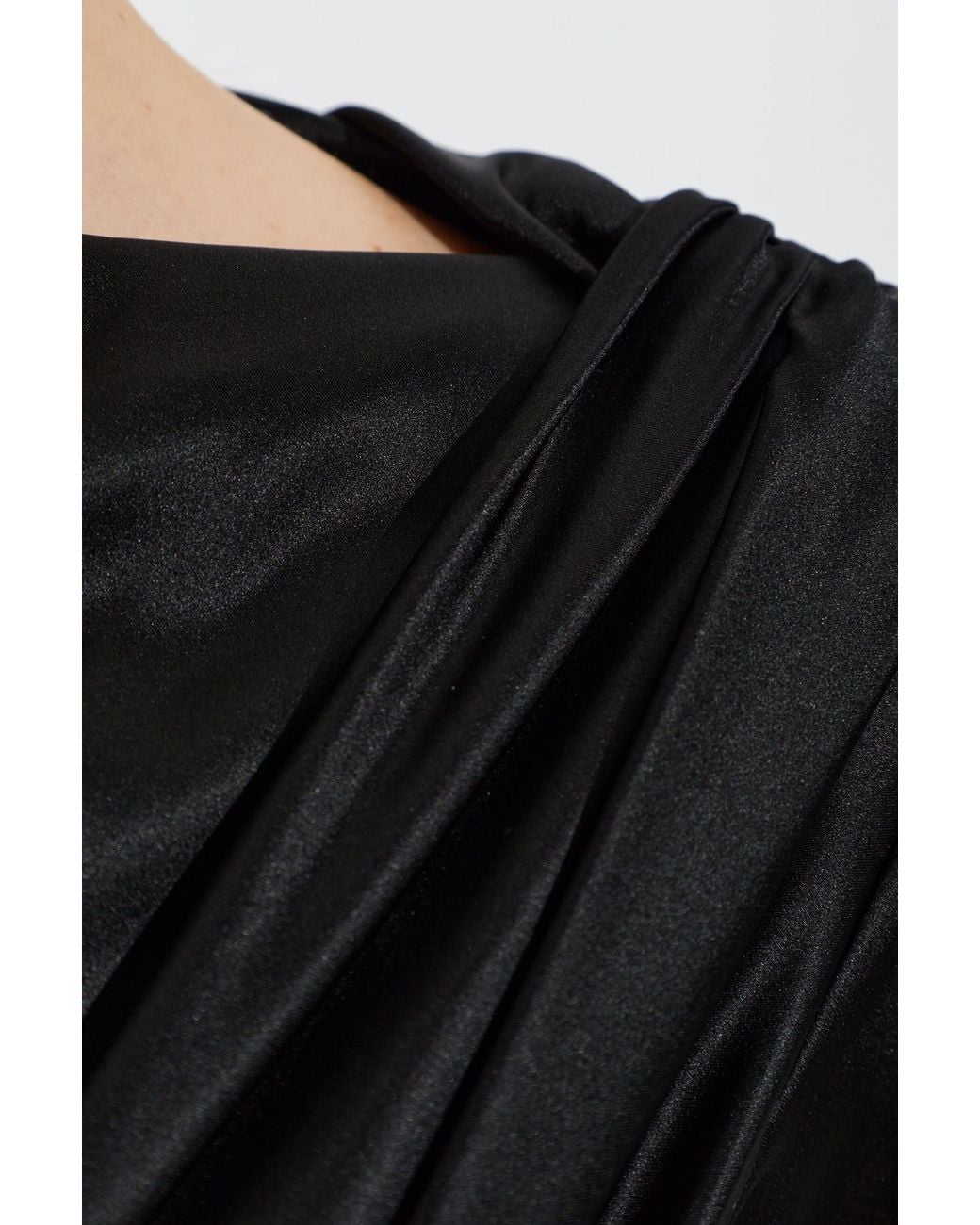 Balmain Black Silk Dress With A Velvet Bow