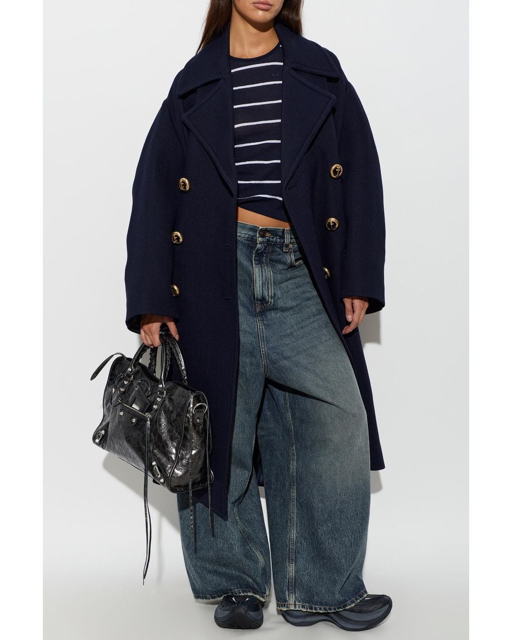 Balenciaga Blue Wool Coat