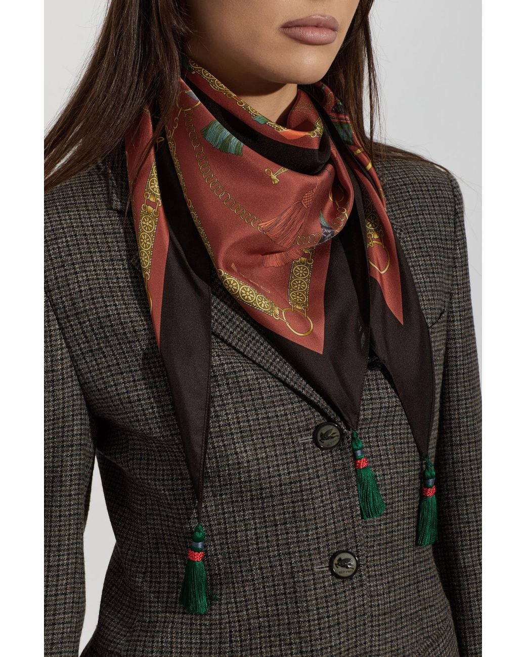 Etro White Silk Triangle Scarf