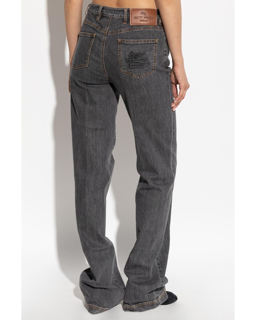 Etro Black Jeans With Logo