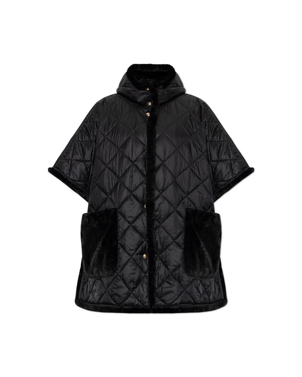 Moncler Black Poncho With Hood