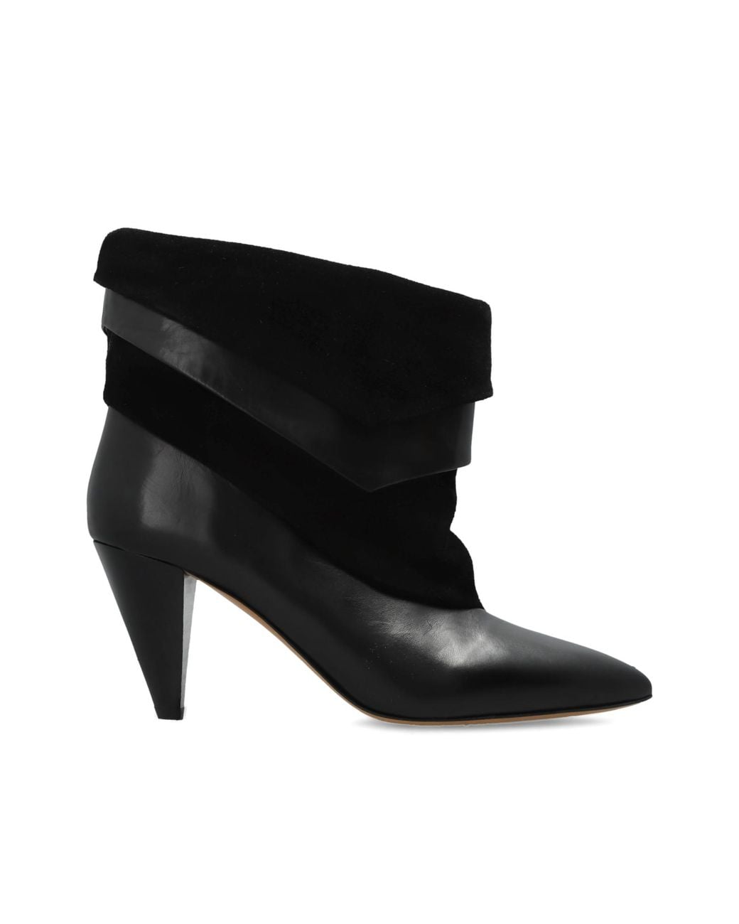 Isabel Marant Black Suede Heeled Ankle Boots "Lyone"