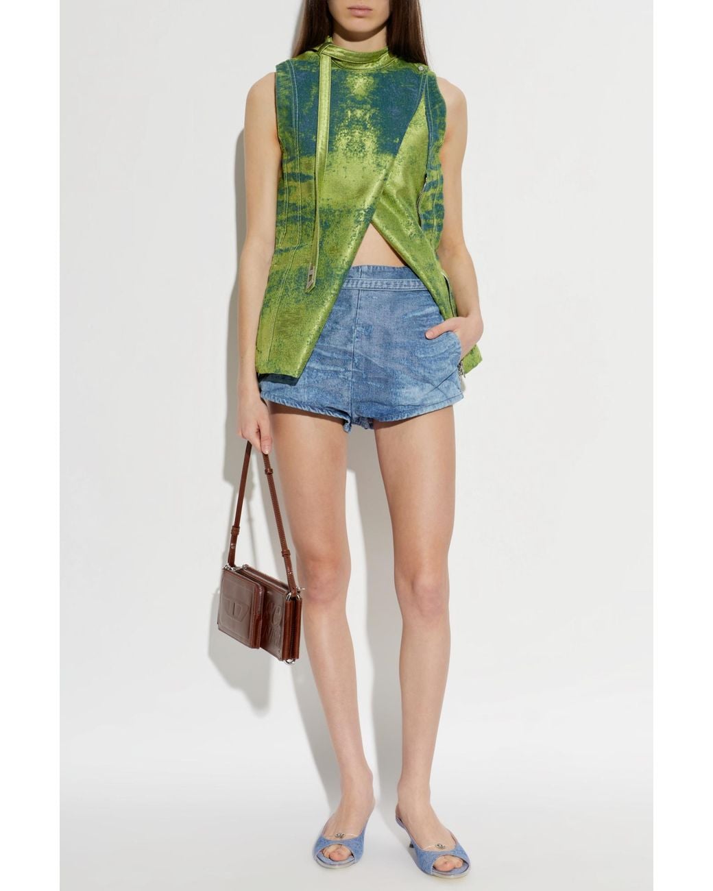 DIESEL Green Denim Vest 'De-Vantos-Fsi'