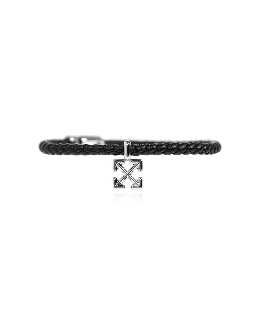 Off-White c/o Virgil Abloh Black Leather Bracelet for men