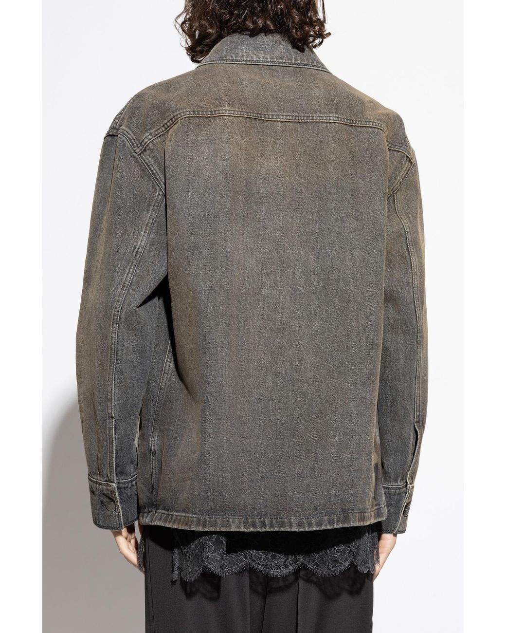 Fendi Gray Denim Jacket With 'Vintage' Effect for men