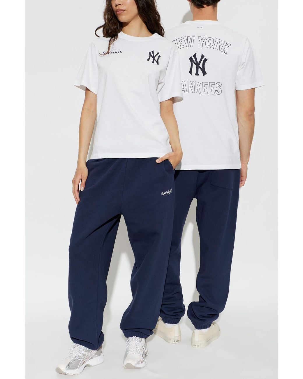 Sporty & Rich White T-Shirt From The '47 & The New York Yankees' Collection