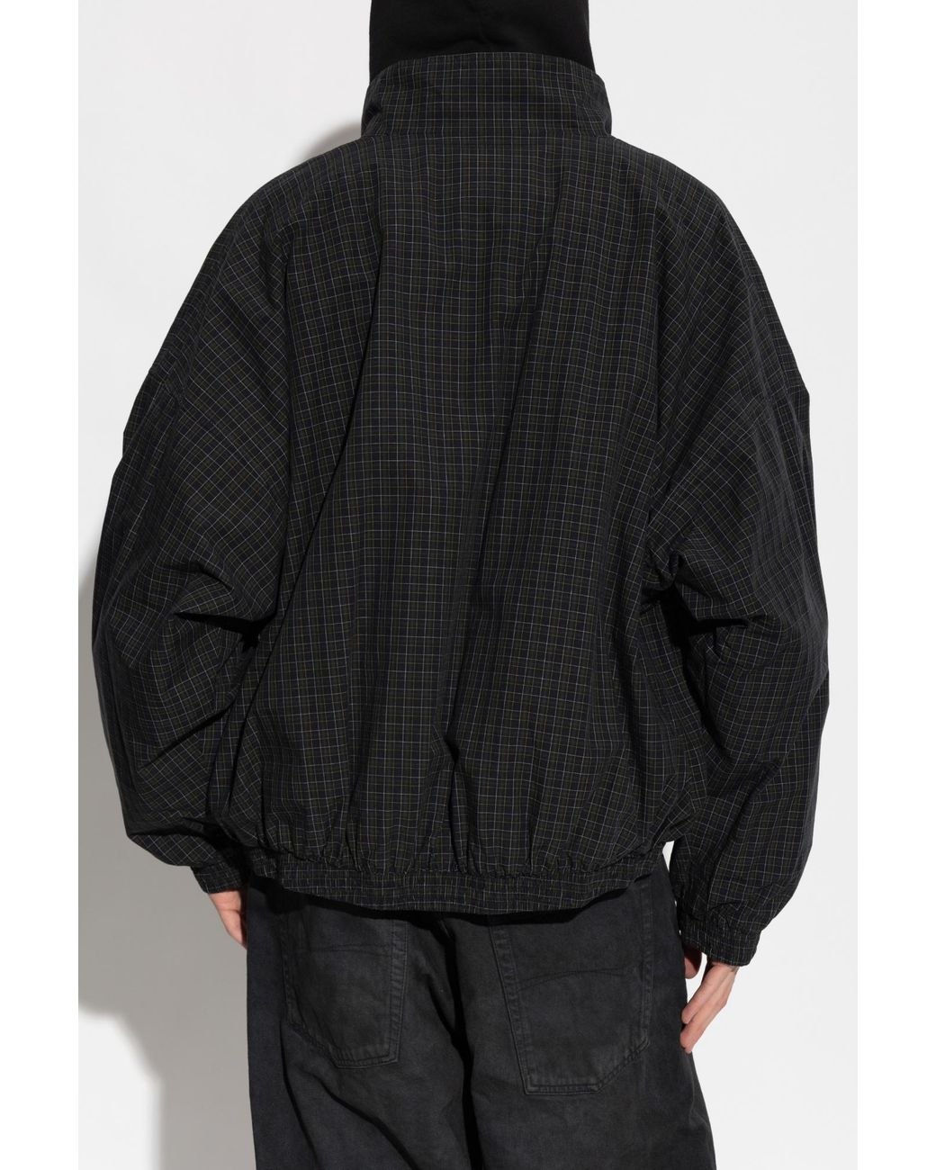 Balenciaga Black Plaid-Patterned Jacket for men