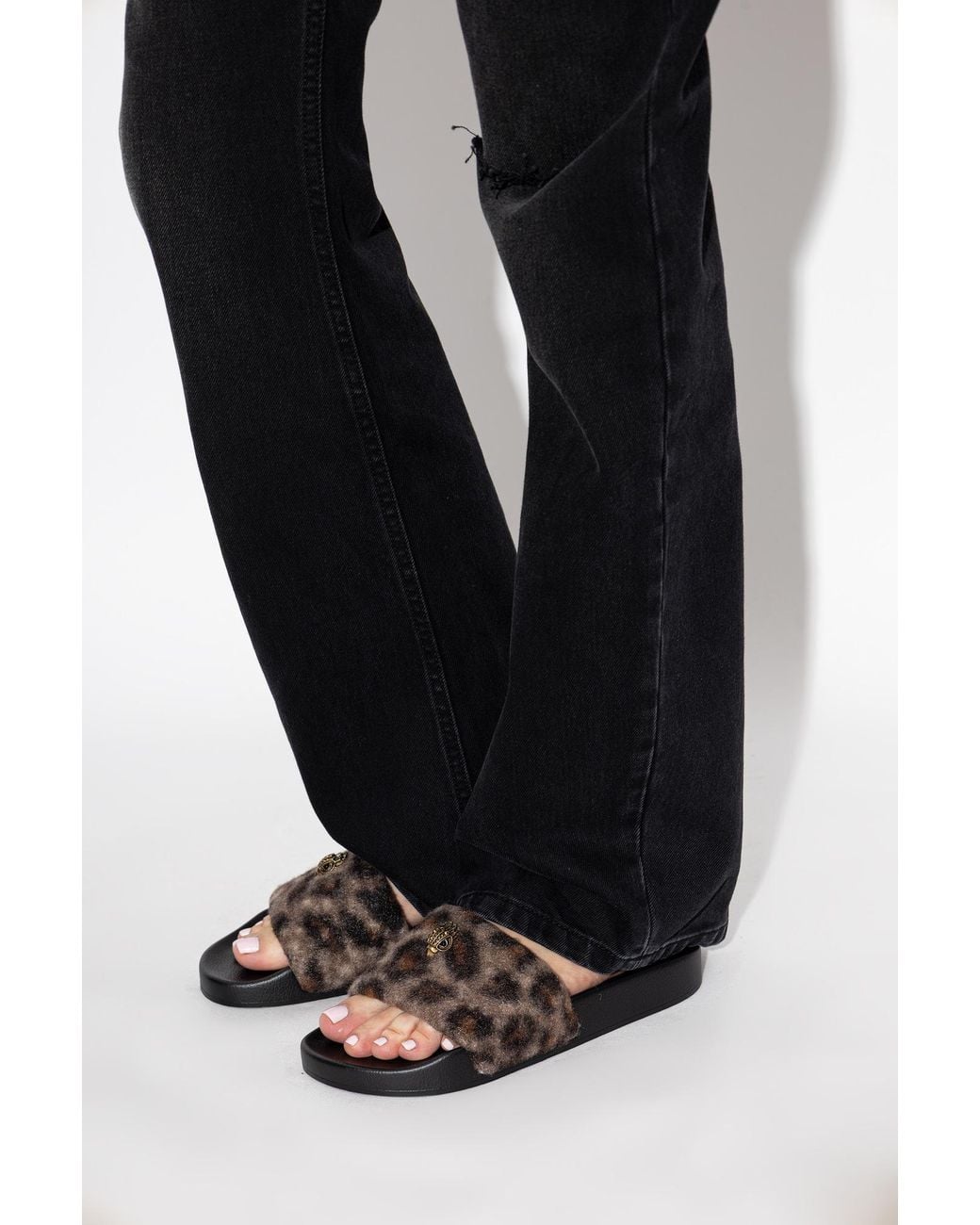 Kurt Geiger Black 'Meena Eagle' Slides