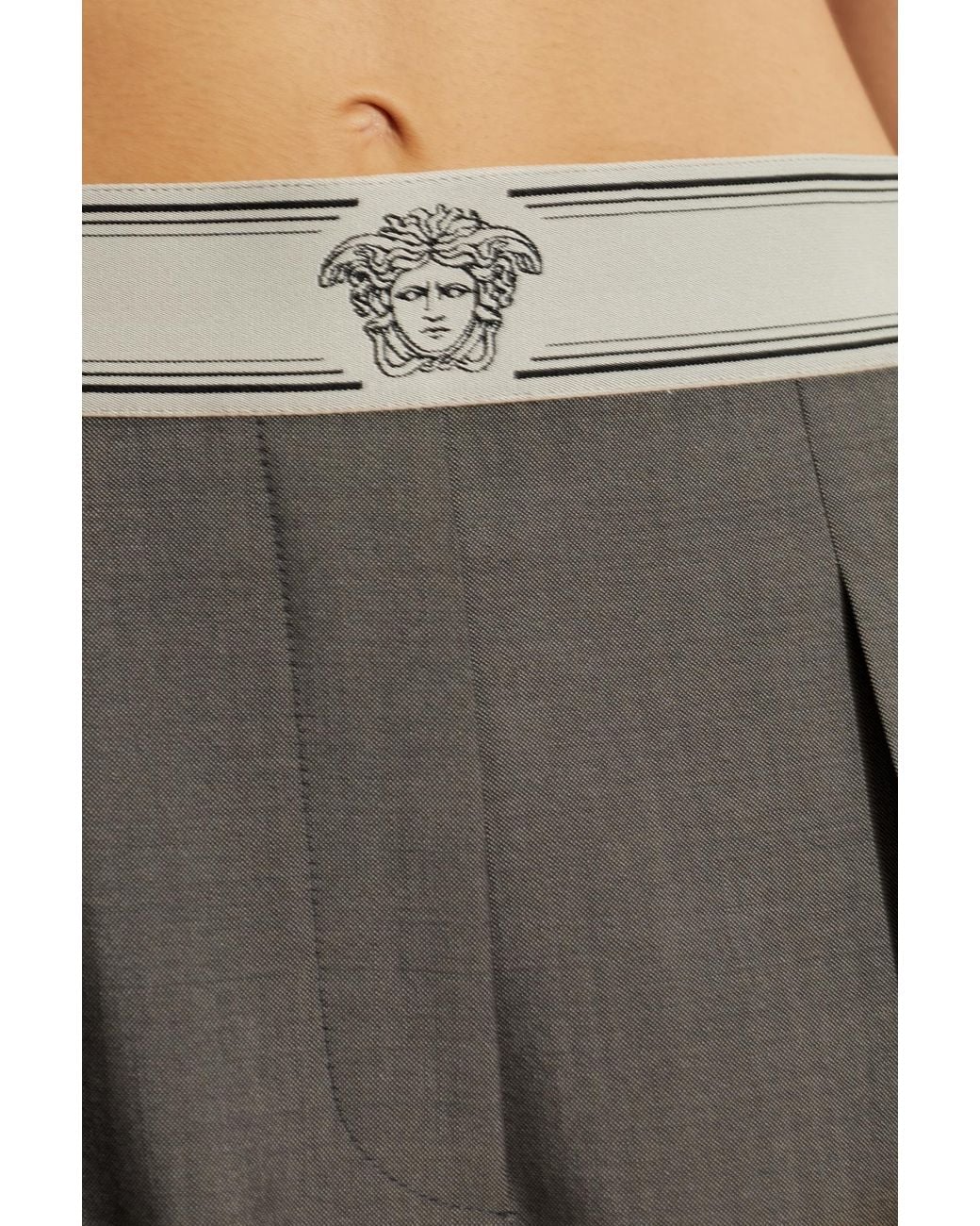 Versace Gray Creased Trousers