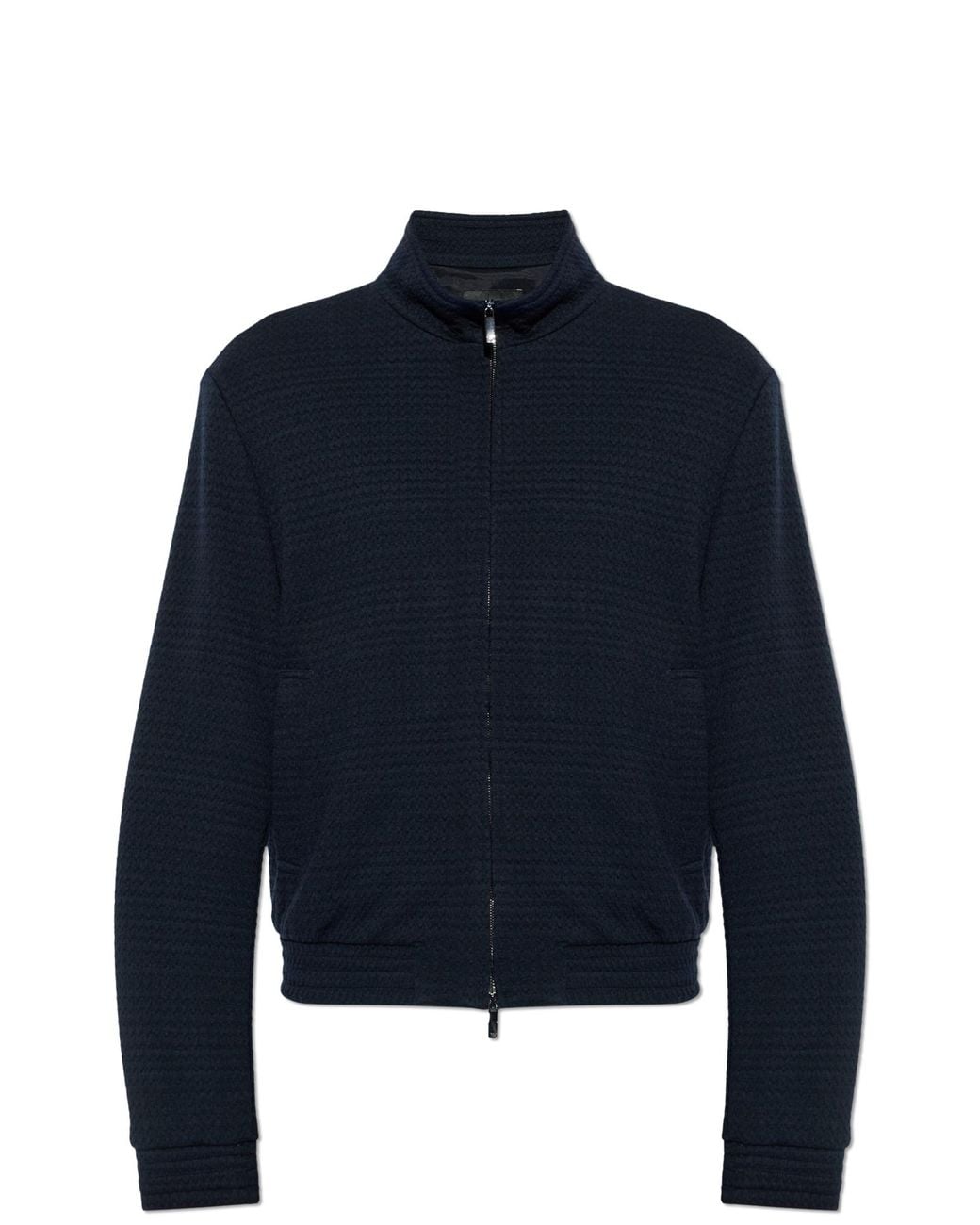 Emporio Armani Blue Sweatshirt With Stand-Up Collar for men