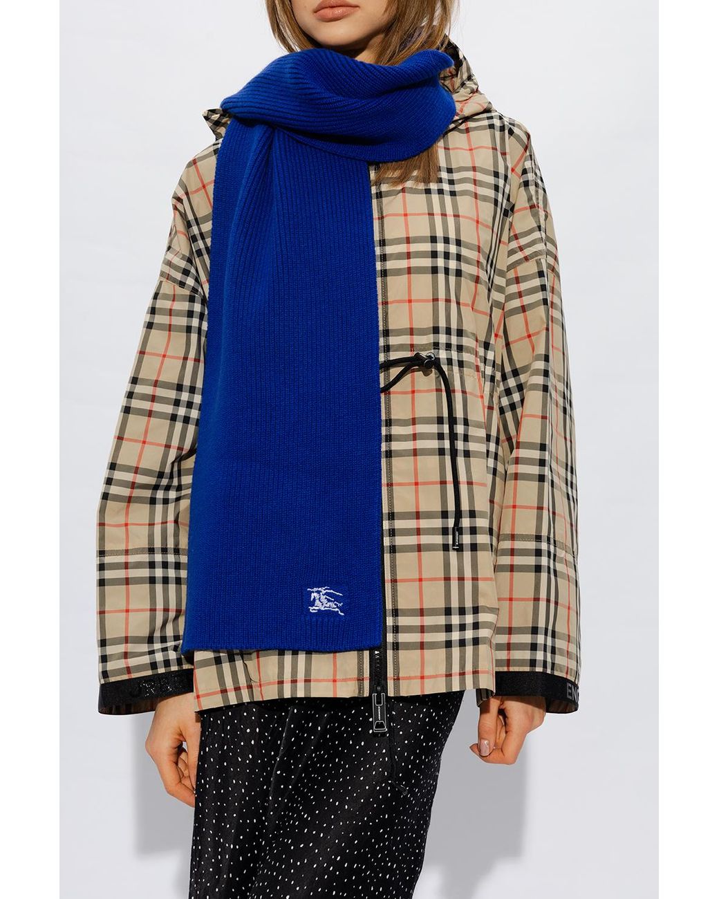 Burberry blue outlet cashmere scarf