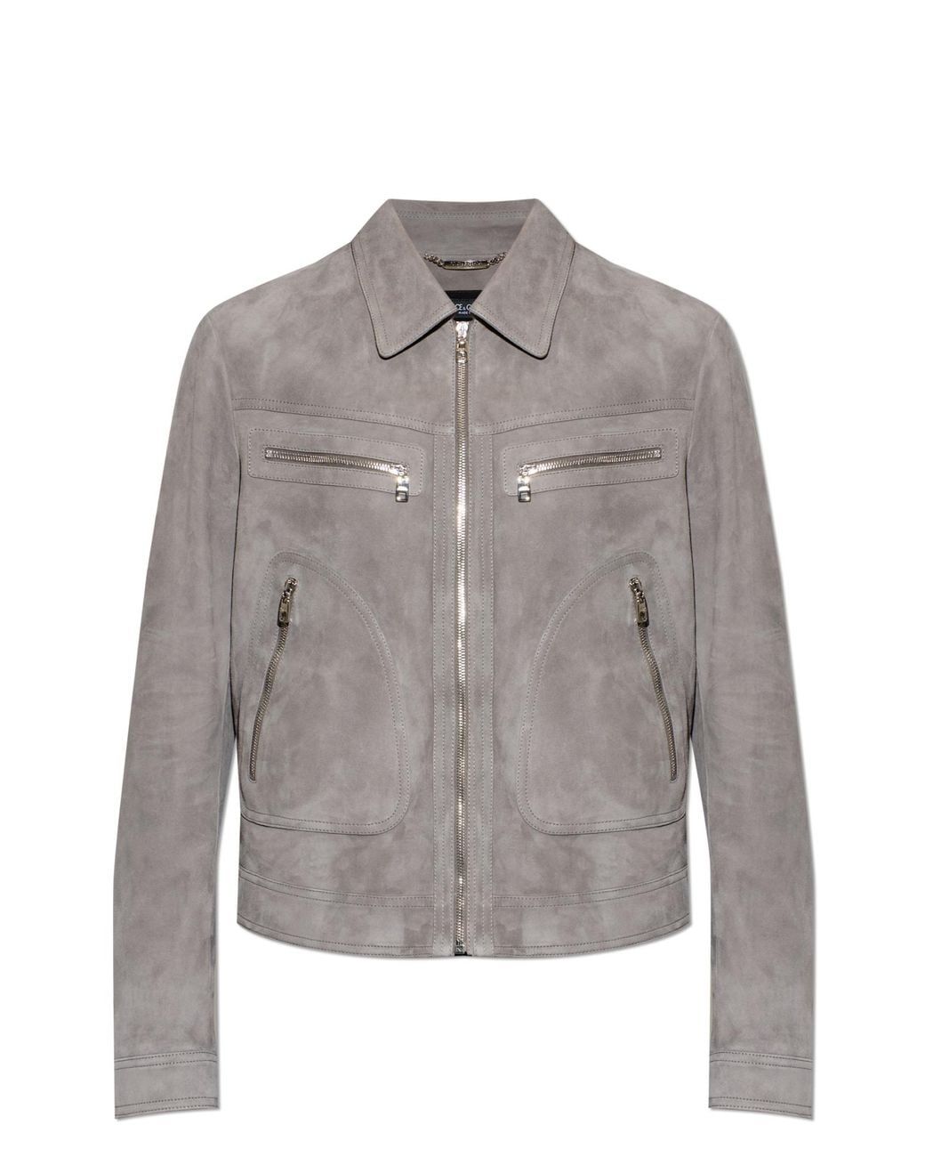 Dolce & Gabbana Gray Suede Jacket for men