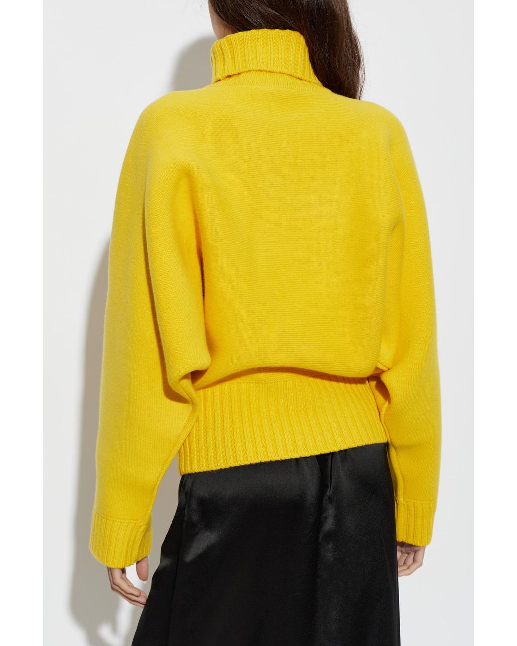 Ganni Yellow Wool Turtleneck Sweater