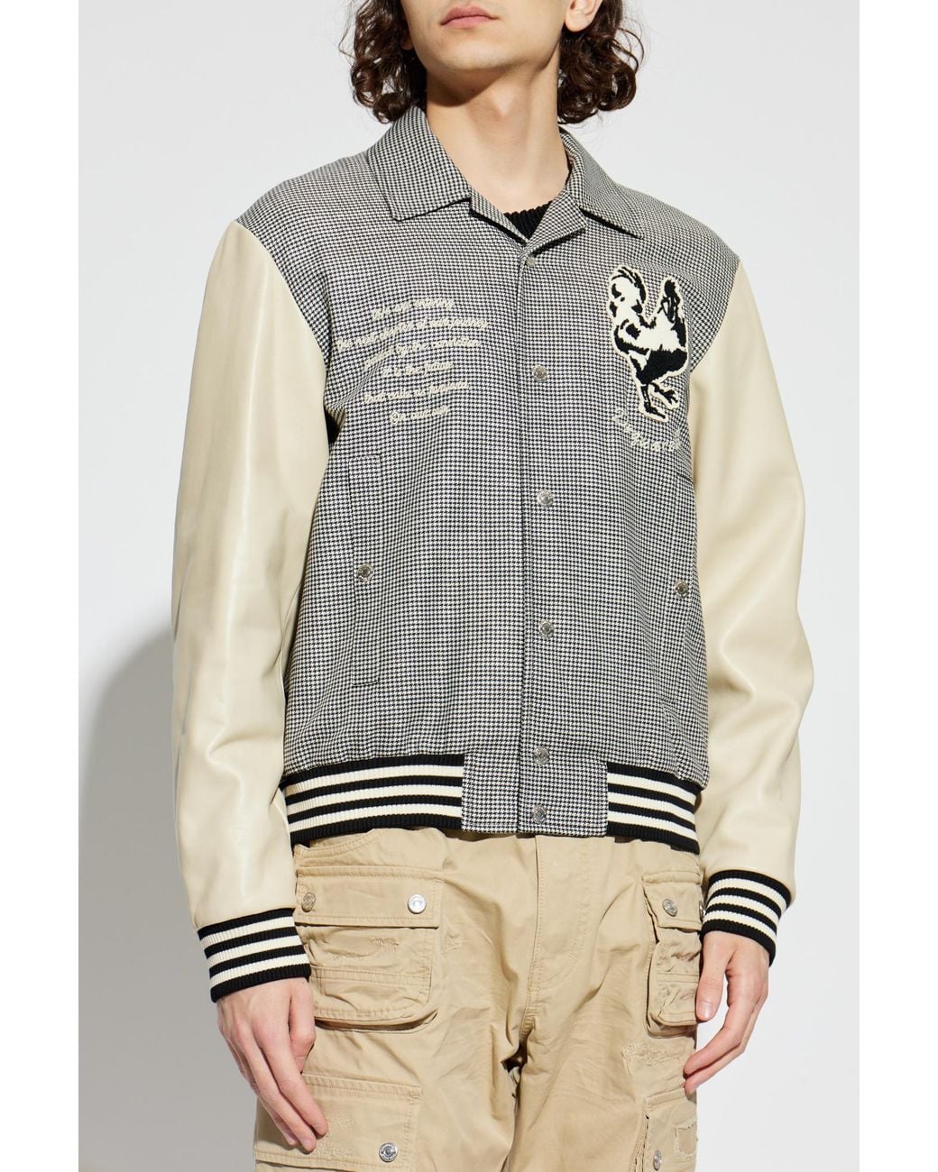 DSquared² Natural Houndstooth Pattern Jacket for men