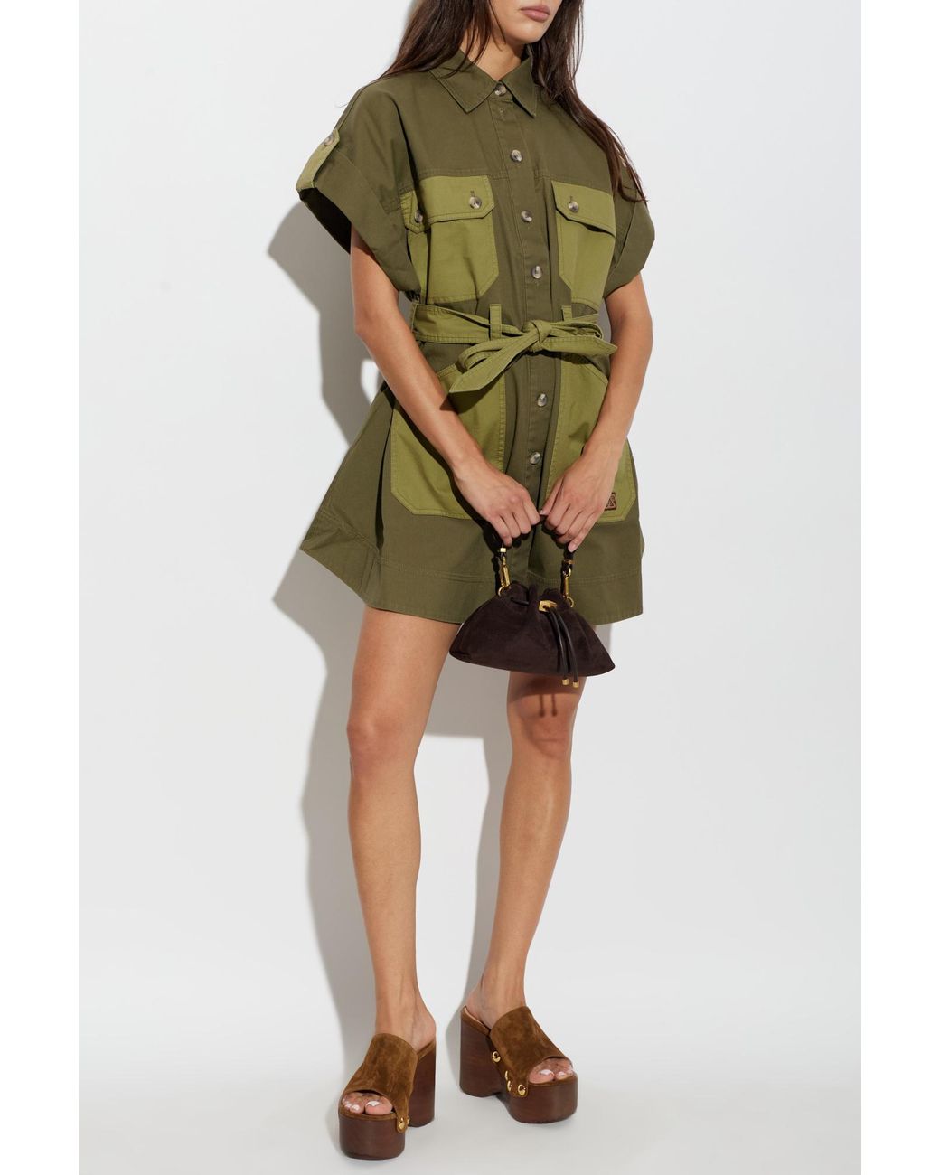 Zimmermann Green Cotton Jacket With Belt