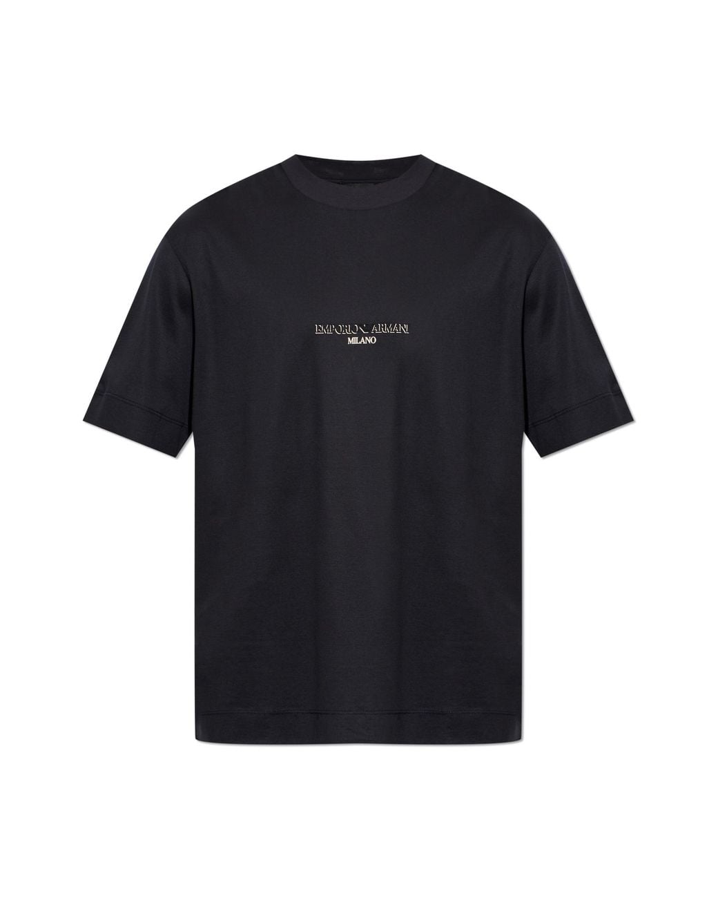 Emporio Armani Black T-Shirt With A Raised Logo for men