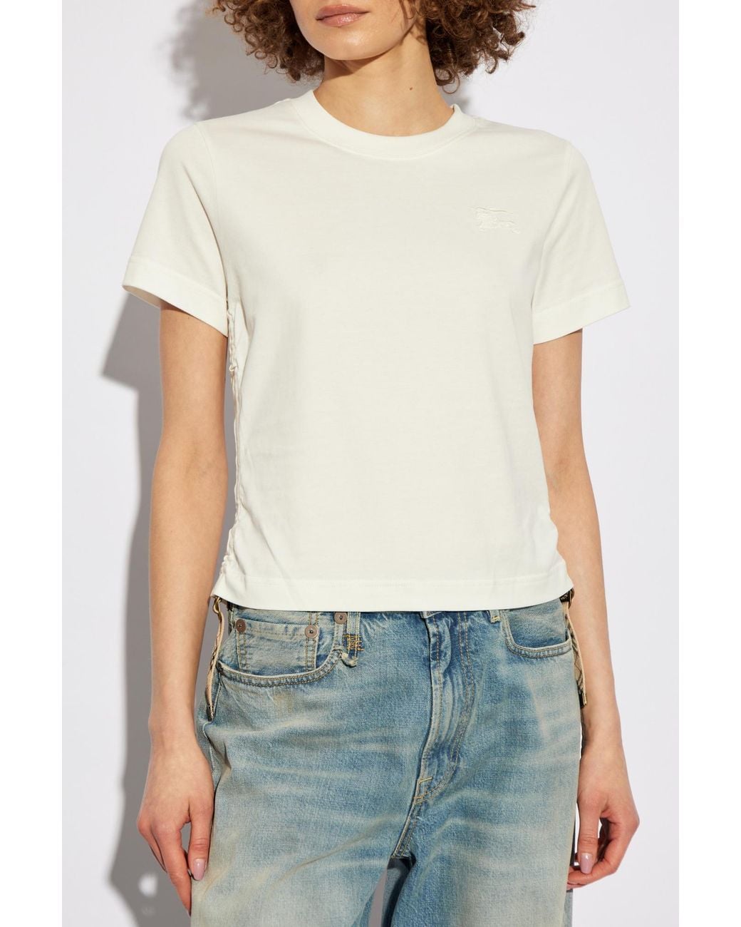 Burberry Blue T-Shirt With Side Drawstring