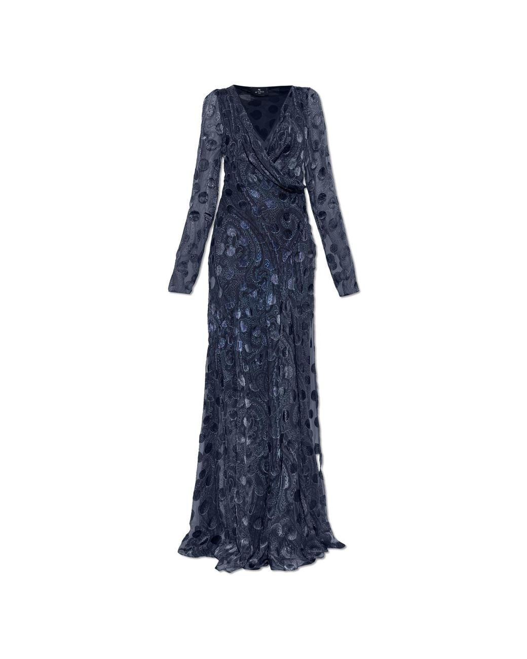 Etro Blue Patterned Maxi Dress