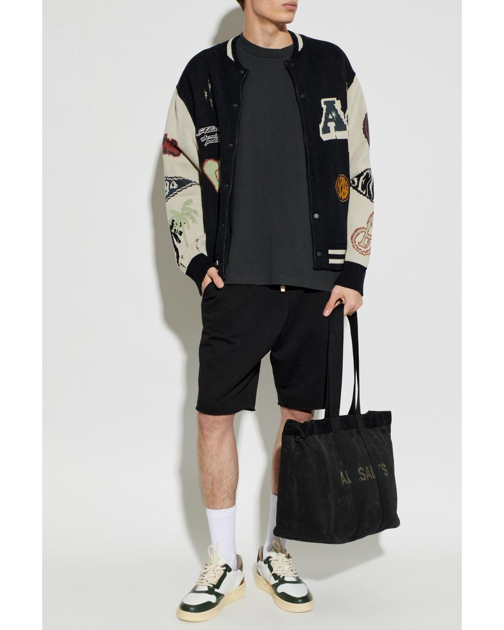 AllSaints Black T-Shirt "Xander" for men