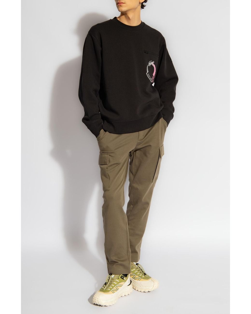 Moncler Green Khaki Cargo Trousers for men