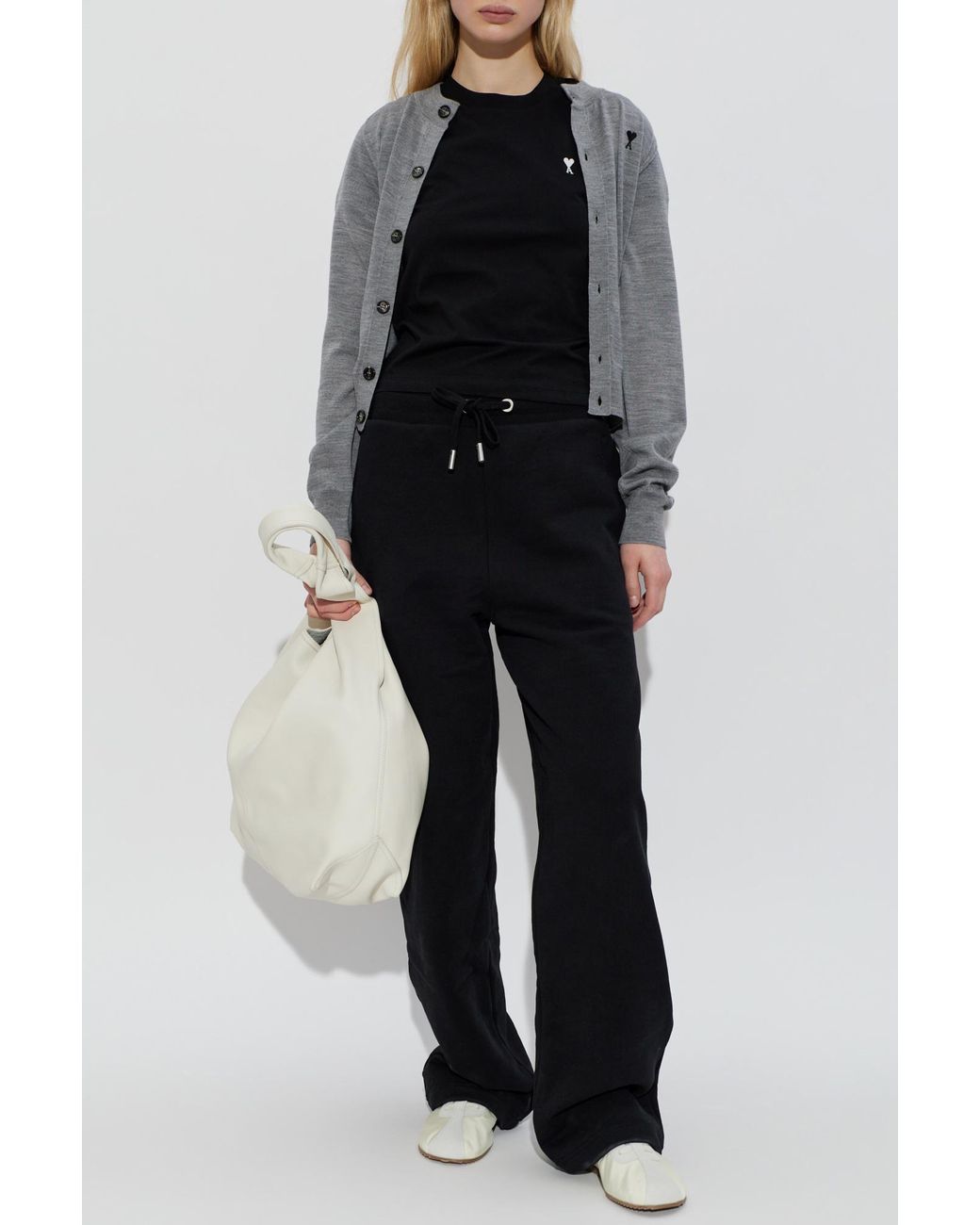 AMI Black T-Shirt With Embroidered Logo